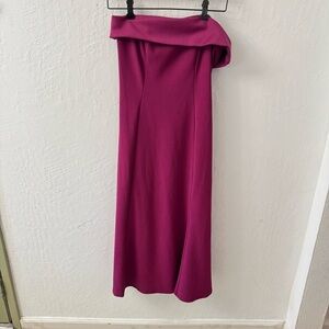 Marina Pink Purple Off Shoulder Fit Flare Midi Dress XS